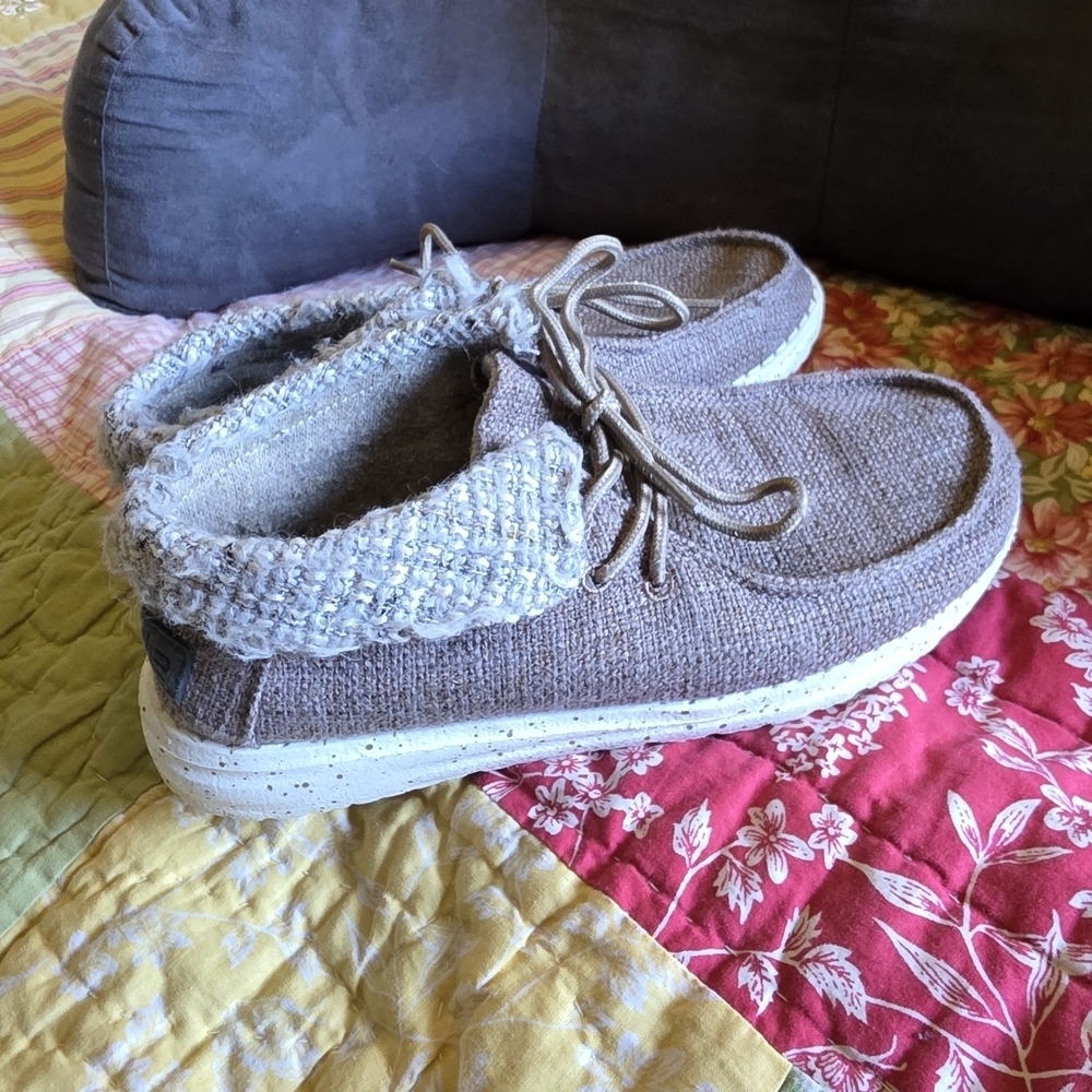 Hey Dude Women's Knit Ankle Booties - Tan Sz 7